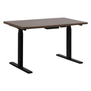 Skrivbord elektriskt justerbart 130 x 72 cm mörkbrun/svart DESTIN II Beliani