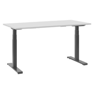 Skrivbord elektriskt justerbart 130 x 72 cm grå/svart DESTIN II Beliani