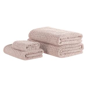 Set av 4 handdukar bomull rosa ATAI Beliani