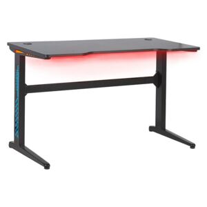Modernt Gamingbord med RGB LED-belysning 120 x 60 cm MDF Hemmakontor Svart Beliani