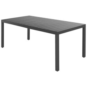 VidaXL Trädgårdsbord svart 185x90x74 cm aluminium och WPC