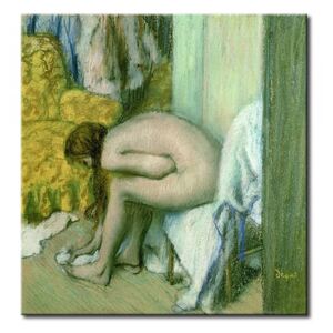 Målning After the Bath, Woman Drying her Left Foot