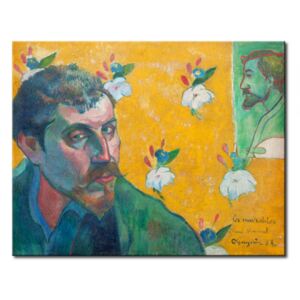Målning Selfportrait with the portrait of Bernard attributed to Vincent van Gogh (Les Misérables)