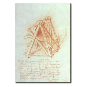 Canvastavla Study of the Wooden Framework with Casting Mould for the Sforza Horse, fol