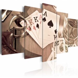 Målning Poker night - sepia
