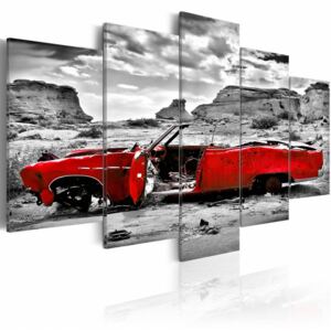 Målning Röd retro bil på Colorado Desert - 5 st