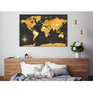 Målning World Maps: Golden World