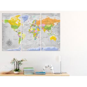 Canvastavla World Map: Wind Rose II