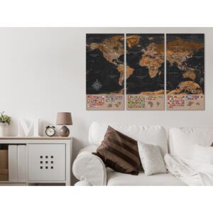 Canvastavla World: Brown Map II