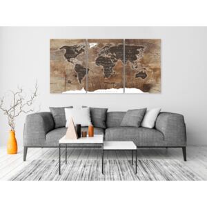 Tavla World Map: Wooden Mosaic (3 Parts)