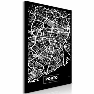 Canvastavla Negative Map: Porto (1 Part) Vertical