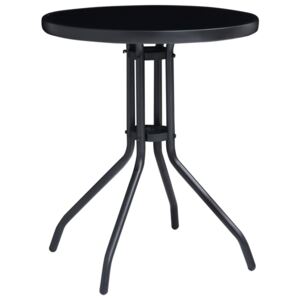 VidaXL Trädgårdsbord antracit och svart 60 cm stål och glas