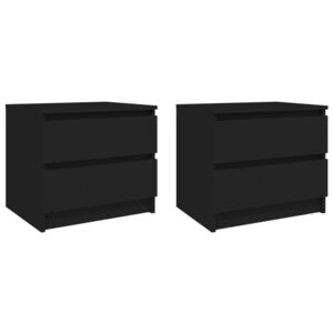 Sängbord 2 st svart 50x39x43,5 cm spånskiva