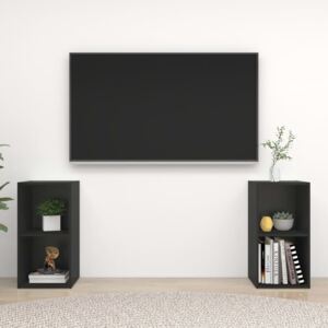 VidaXL TV-skåp 2 st svart 72x35x36,5 cm spånskiva