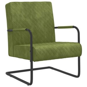 VidaXL Fribärande stol ljusgrön sammet