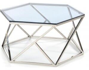 Dove soffbord 80 x 70 cm - Rökglas - Glasbord, Soffbord, Bord