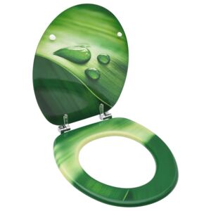 VidaXL Toalettsits med lock MDF grön vattendroppar