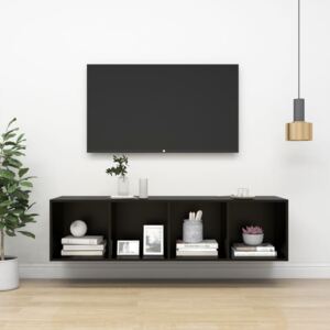 VidaXL Väggmonterat tv-skåp svart 37x37x142,5 cm spånskiva